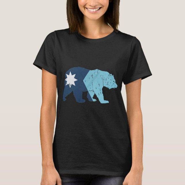 T-shirt New Minnesota State Flag Bear  (Devant)