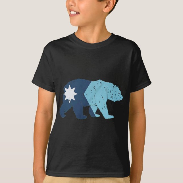 T-shirt New Minnesota State Flag Bear  (Devant)