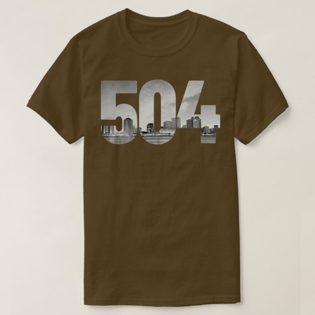 T-shirt New Orleans 504 Indicatif régional Skyline Louisia (Design devant)