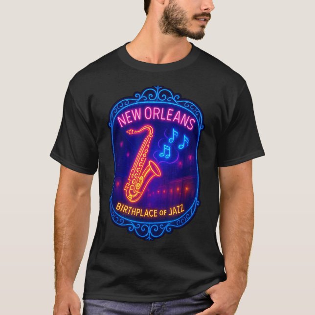 T-shirt New Orleans, Louisiana, Birthplace Of Jazz  (Devant)