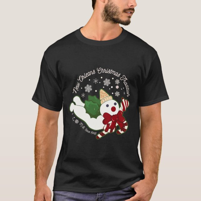 T-shirt New Orleans Mr Bingle Christmas Tradition Snowmen  (Devant)