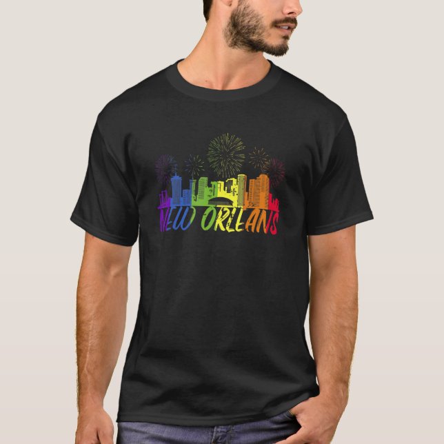 T-shirt New Orleans Pride Skyline Pride Parade New Orlean (Devant)