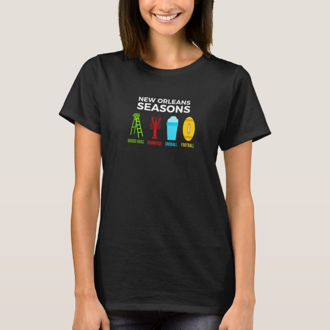 T-shirt New Orleans Seasons Mardi Gras Snoball Crawfish Fo (Devant)