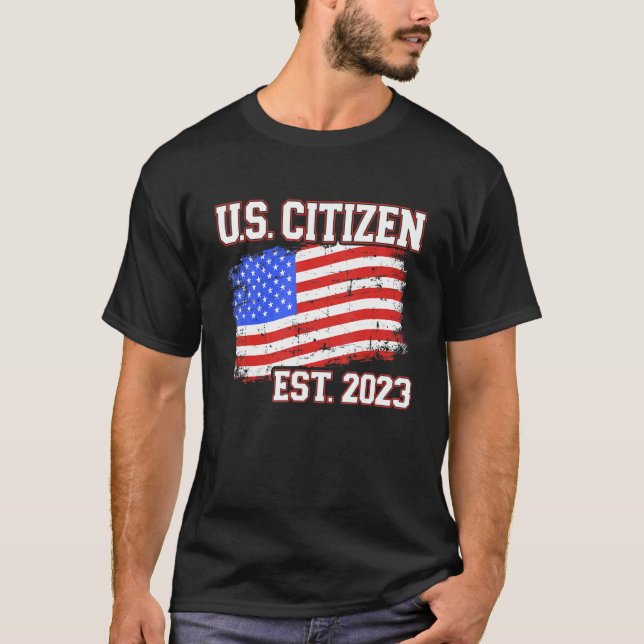 T-shirt New US citizen 2023 for citizenship with american  (Devant)