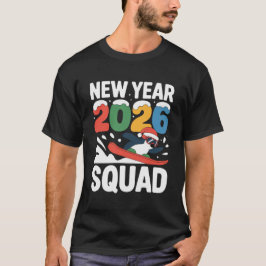 T-shirt New Year 2026 Squad Funny Winter Snow Penguin