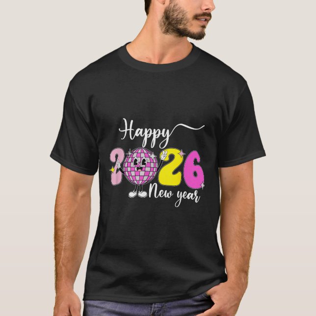 T-shirt New Years Eve Hello 2026 Happy New Year 2026 Disco (Devant)