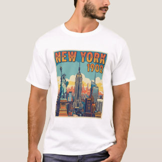 T-shirt New York 1902 - Vintage Skyline Retro Graphic Tee