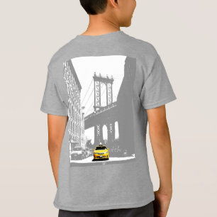 T-shirt New York Brooklyn Yellow Taxi Boys Retour Imprimer