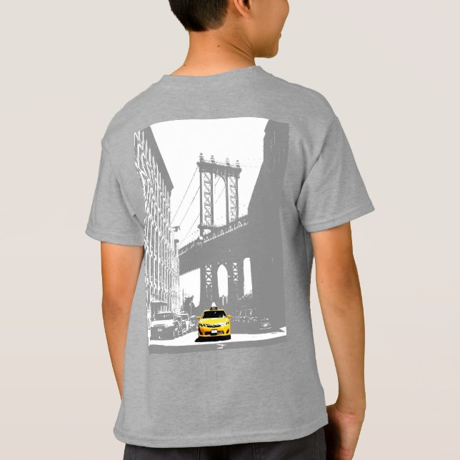 T-shirt New York Brooklyn Yellow Taxi Boys Retour Imprimer (Dos)