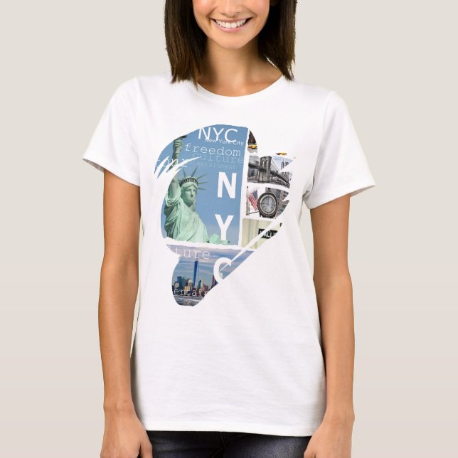 T-shirt New York City Manhattan Nyc Liberty Statue Moderne (Devant)