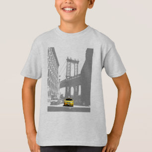 T-shirt New York City Nyc Brooklyn Bridge Yellow Taxi Boys