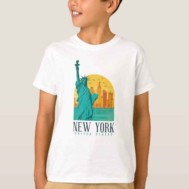 T-shirt New York City, NYC Skyline (Devant)