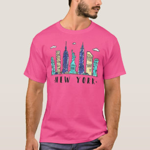 T-shirt New York City NYC Skyline NY Aquarelle Souvenir G
