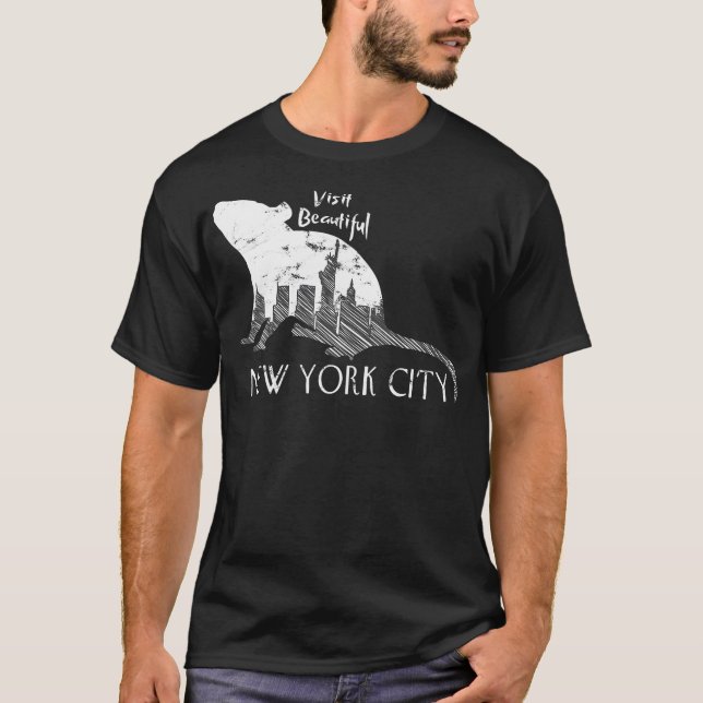 T-shirt New York City Rat Funny Plaisanterie Humour (Devant)
