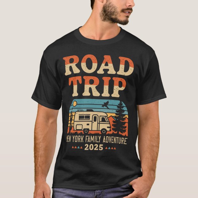 T-shirt New York Family Adventure Rv Camping Travel Road T (Devant)