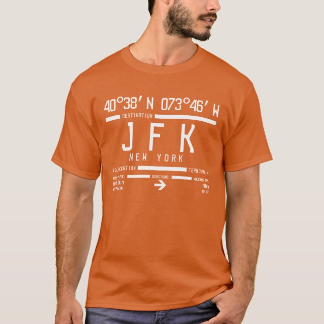T-shirt New York JFK International Airport Code (Devant)