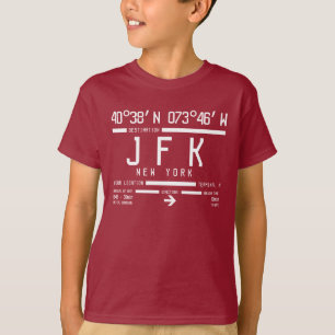 T-shirt New York JFK International Airport Code Enfants