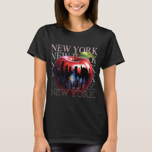 T-shirt New York La Grande Pomme Fruit Silhouette Ville