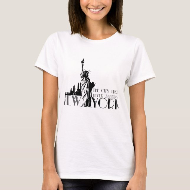 T-shirt New York, la ville qui ne dort jamais (Devant)