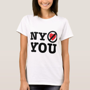 T-shirt New York ne vous aime pas parodie ny d'amour d'I