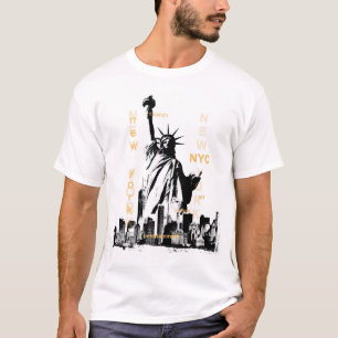 T-shirt New York Nyc Brooklyn Bridge Liberty Statue Mens