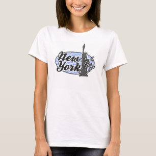 T-shirt New York, statue de la liberté ; Chevron bleu