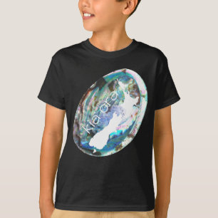 T-SHIRT NEW ZEALAND MAP KIA ORA PAUA SHELL NZ KIWI AS