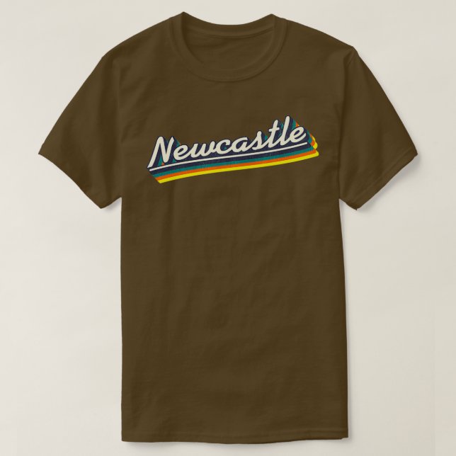 T-shirt Newcastle NSW Retro Rainbow 2 (Design devant)