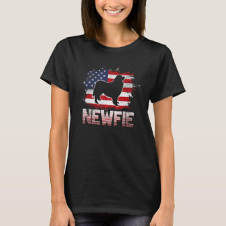 T-shirt Newfie Chien USA Drapeau Terre-Neuve 1