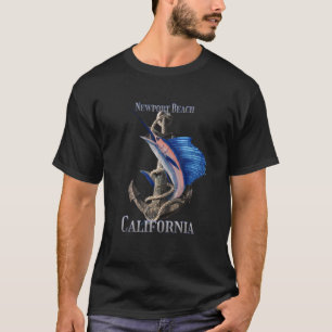T-shirt Newport Beach Californie Espadon Marlin Ocean Fi