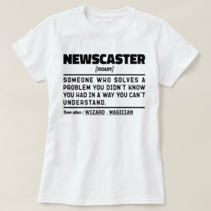 T-shirt Newscaster Noun Définition TV Employé Sarcasme