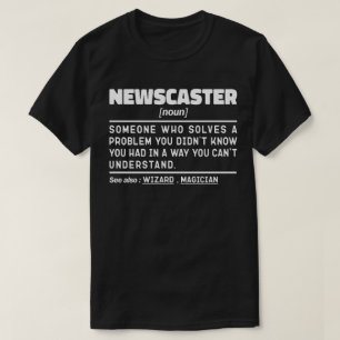 T-shirt Newscaster Noun Définition TV Employé Sarcasme