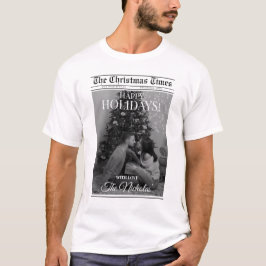 T-shirt Newspaper What A Year Black White Photo Christmas