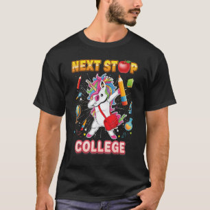 T-shirt Next Stop College Dabbing Unicorn Kid Enseignant S