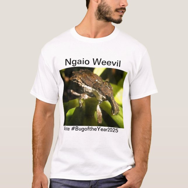 T-shirt Ngaio wevil pour Bug de l'année 2025 (Devant)