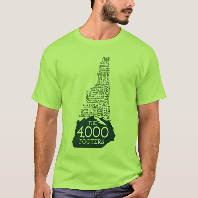 T-shirt NH 4000 pieds de page (logo vert) (Devant)
