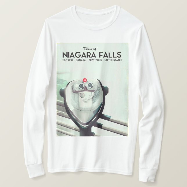 T-shirt Niagara Falls - USA - affiche de voyage Canada Vin (Design devant)