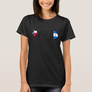 T-shirt Nicaragua Texas Heartbeat Drapeau Texan Nicaragua