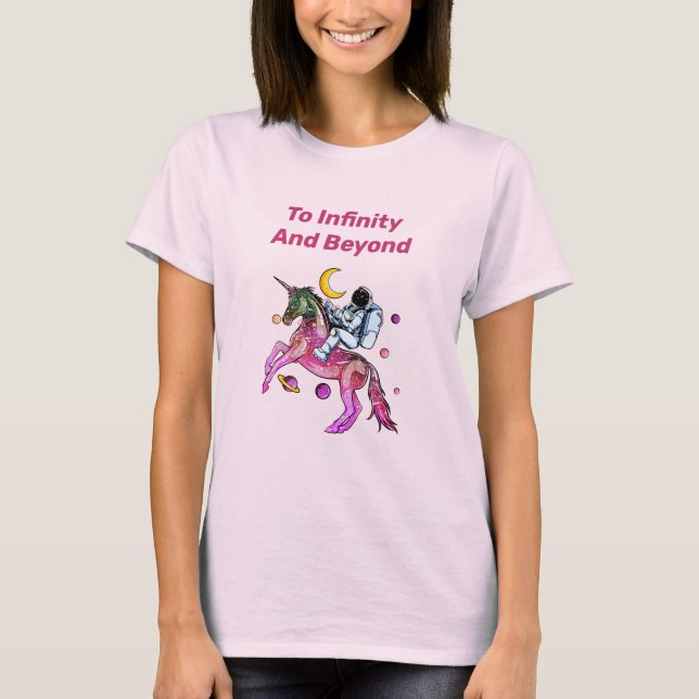 T-shirt Nice Astronaut Ride Space Unicorn Horse (Devant)