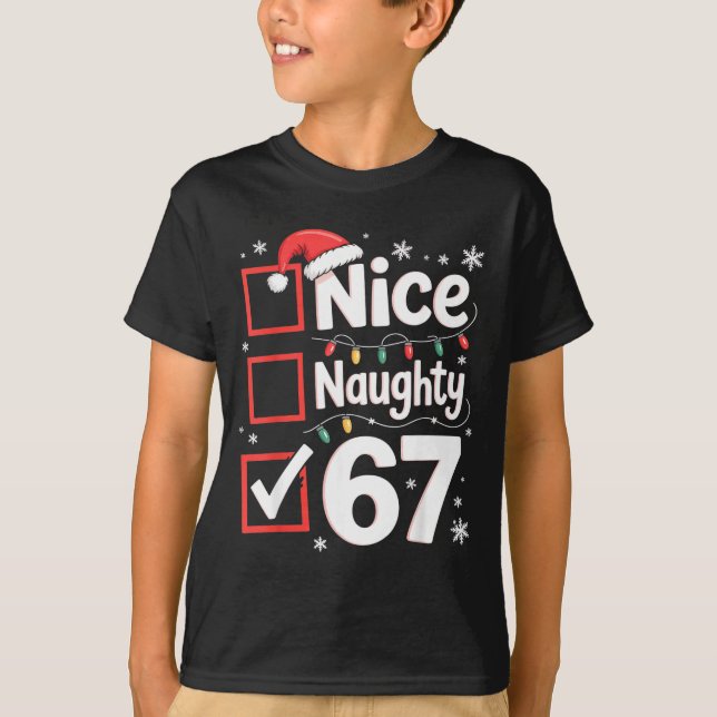 T-shirt Nice Naughty 67 Christmas Costume 67 Meme Men Wome (Devant)