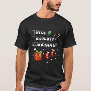 T-shirt Nice Naughty German Frohe Weihnachten Snow Us Deut