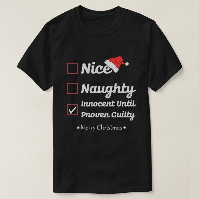 T-shirt Nice Naughty Innocent Jusqu'À Des Noël De Culpabil (Design devant)