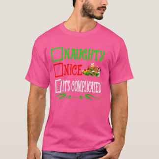 T-shirt Nice Naughty It's Compplicated Père Noël Christmas