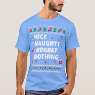 T-shirt Nice Naughty List Ugly Christmas Design Drôle Rega