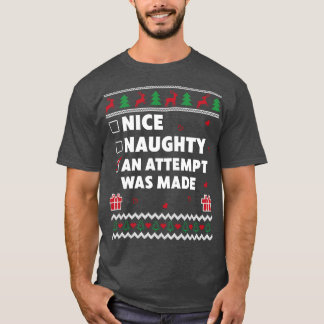 T-shirt Nice Naughty Liste Vilain Design De Noël Une Tenta