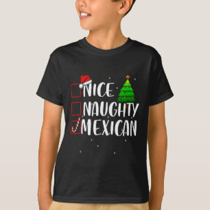 T-shirt Nice Naughty Mexicaine Christmas Matching Top