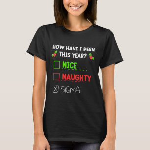T-shirt Nice Naughty Sigma Noël Funny Gen Z Pour Garçons
