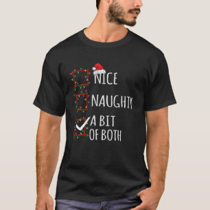 T-shirt Nice Naughty Un Peu Des Deux Liste De Noël Famille