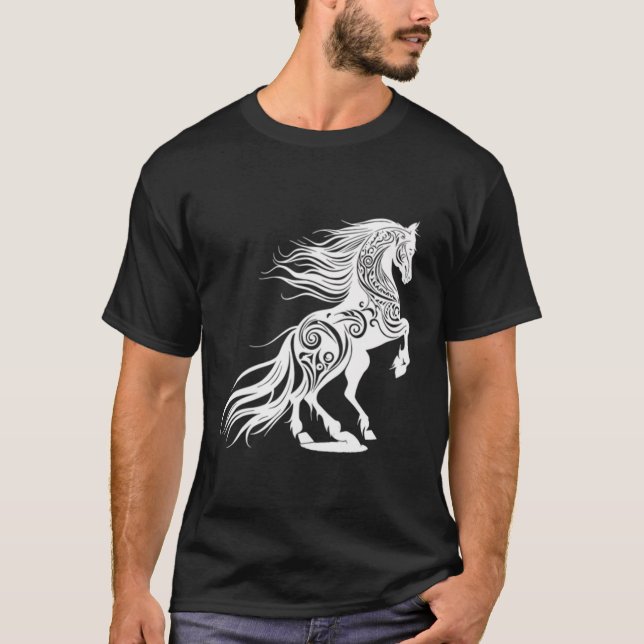T-shirt Nice Vecteur Cheval Vector Animaux Sauvages Sport  (Devant)