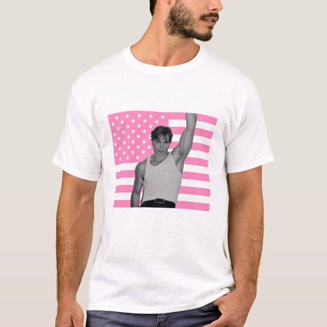 T-shirt Nicholas chávez avec le drapeau américain rose ros (Devant)